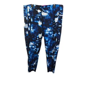 Xersion EverUltra 7/8 Leggings Womens 2X Blue Galaxy Print High Rise Pockets